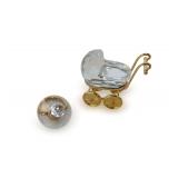 Swarovski Crystal Baby Buggy and Pacifier Figurines