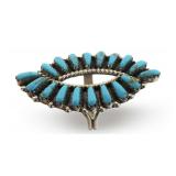 Sterling Silver Turquoise Cluster Ring Size 8