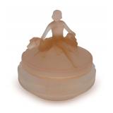 1930s L.E. Smith "Annette" Pink Satin Glass Powder Jar
