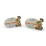 (2) Figural Goebel Hummel Dealer Plaques