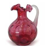 Fenton Cranberry Glass Pitcher/Vase
