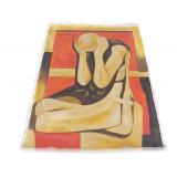 Signed Painting of Stylized Figure by Noted Filipino Artist Ang Kiukok