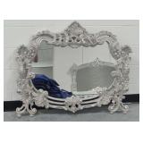Ornate Silver Finish Decorative Wall Mirror
