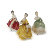 (3) Royal Doulton Porcelain Figurines from the Ladies of Fashion Series