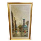 Antonio DeVity Oil Painting of Parisian Street Scene