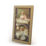 Framed Victorian Era Print Depicting Young Girls