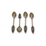 (4) Russian Sterling Silver Teaspoons
