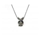 14K White Gold and Diamond Pendant Necklace
