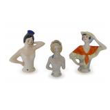 (3) Porcelain Half Dolls