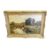 Framed Signed Ernest Walbourn Pastoral Scene Oil Painting Dated 1904