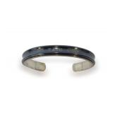 Tiffany and Co. 925 Sterling Silver Cuff Bracelet with Titanium Edge