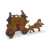 Early 1900s Double Sided London Royal Mail Stagecoach Cast Iron Doorstop