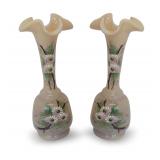 Pair of Victorian Era Bristol Glass Vases