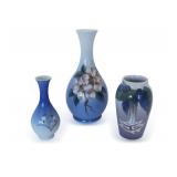(3) Royal Copenhagen Porcelain Vases