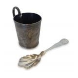 (2) Antique Coin Silver Items