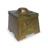 Antique Brass Inkwell with Egyptian Motif