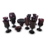 Amethyst Swirled Glassware Assortment