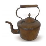 Primitive Copper Kettle with Lid and Gooseneck Bird Spout