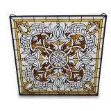 Contemporary Stained Glass Panel with Geometric Design