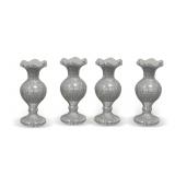 (4) Silver Mosaic Glass Decorative Vases