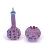 Fenton Cranberry Opalescent Glassware Duo