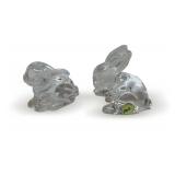 Waterford Crystal Figurines - (2) Small Rabbits