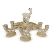 Red Wing Deer Fountain Centerpiece with Candle Holders