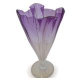 Purple Glass Trumpet Vase