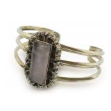 Sterling Silver Cuff Bracelet with Stone