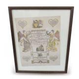 Geburt und Tauf-Schein Birth and Baptismal Certificate, Harrisburg, 1823