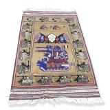 Woven Rug with Tank and Helicopter Motif