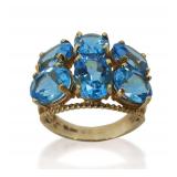 10K Gold Blue Topaz Ring..Size 8