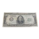 United States Federal Reserve Five Hundred Dollar Note Series 1934 A