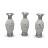 (3) Decorative Vases... White with Mosaic and Rhinestone Accents