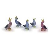 Set of (5) Ceramic Pie Bird Funnels