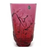Fenton Cranberry Glass Empress Vase