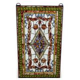 Contemporary Floral Stained Glass Window Panel