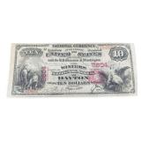 1875 Series Ten Dollar National Currency Note, Winters National Bank of Dayton, Ohio