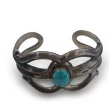 Sterling Silver Cuff Bracelet with Turquoise Stone