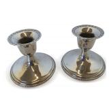 Pair of Sterling Silver Weighted Candle Holders with Gorham Hallmark