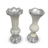 Pair of Mosaic and Beaded Decorative Vases