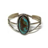 R. Kee Sterling Silver Turquoise Cuff Bracelet - 0.925 OZT