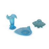 (3) High Quality Blue Opalescent Glass Pieces