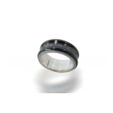 Tiffany & Co. Sterling Silver and Titanium 1847 Collection Ring
