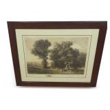 Framed Landscape Print with Signature and Remarque