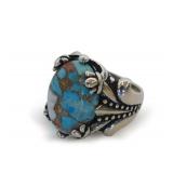 Sterling Silver and Natural Turquoise Ring...Size 9
