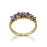 18K Gold Diamond and Tanzanite Ring
