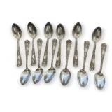 Set of (12) Sterling Silver Demitasse Spoons...total weight 3.015 troy oz.