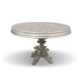 Ornate Silver Color Pedestal Dining Table...top is loose