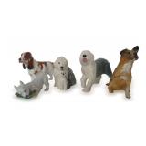 Porcelain Dog Figurines Including Royal Copenhagen Puppy with Shoe
